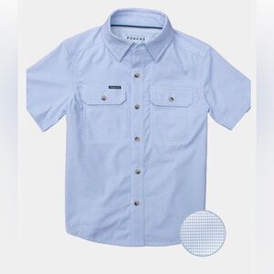 Poncho Light Blue Kids Button Down Shirt